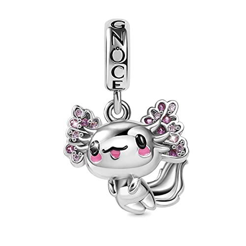 GNOCE Charms Perle Mexikanischer Axolotl Charm aus 925 Sterling Silber eingelegt mit Kristall lila Edelsteinen Fit Armband/Halskette Geschenk für Frauen Mädchen Tochter GNOCE Charms Perle Mexikanischer Axolotl Charm aus 925 Sterling Silber eingelegt mit Kristall lila Edelsteinen Fit Armband/Halskette Geschenk für Frauen Mädchen Tochter von GNOCE