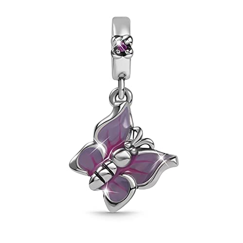 GNOCE Damen-Charm-Anhänger Schmetterling Charm Club 925 Sterling Silber Fit Armband/Halskette Für Mädchen Kinder Damen Baby Geschenkidee von GNOCE