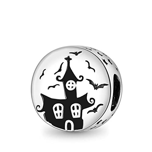 GNOCE Doppelgesicht Ghost Castle Charm Bead Sterling Silber Fit Armband/Halskette Schmuck Geschenk für Frauen Mädchen Tochter Herren von GNOCE