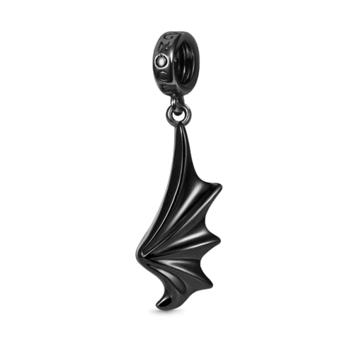 GNOCE Drachenflügel Anhänger Charms 925 Sterling Silber Schwarz plattierter Charm passend für Armbänder/Halsketten Armbänder/Halsketten von GNOCE