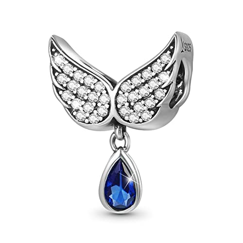 GNOCE Engelsflügel Anhänger Charm Sterling Silber Baumeln Charm Fit Armband/Halskette Mode Geschenk Für Frauen Mädchen Tochter mit Taschen und Schmuckschatullen verpacken von GNOCE