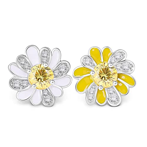 GNOCE Gänseblümchen-Ohrringe 925 Sterlingsilber Niedliche Blume Schmuck Mädchen Kids Kinder-Ohrstecker Ohrringe Geburtstagsgeschenk für Frauen Tochter von GNOCE