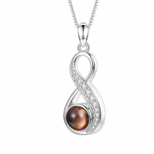 GNOCE Halskette Projektion Herz Personalisierte Foto Halskette für Teenager Mädchen Braut Frauen Schmuck Geschenk (Unendliche Liebe) von GNOCE