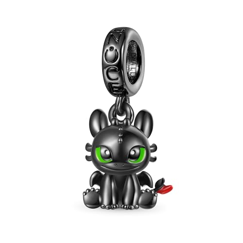 GNOCE How to Train Your Dragon Anhänger Dangle Charm Ohnezahn Lichtwut 925 Sterling Silber Fit Armband/Halskette Schmuck Geschenk für Frauen Ehefrau (Toothless) von GNOCE