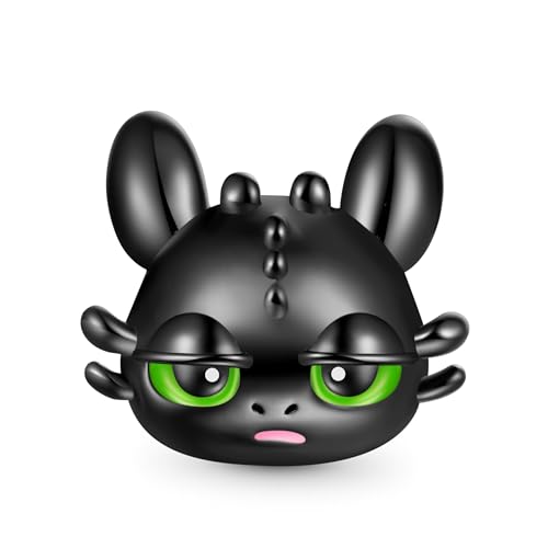 GNOCE How to Train Your Dragon Toothless Schwarz Drachen Charm Anhänger S925 Sterling Silber Charm Perlen für Armband Halskette Schmuck Geschenk für Damen Herren (Toothless 2) von GNOCE