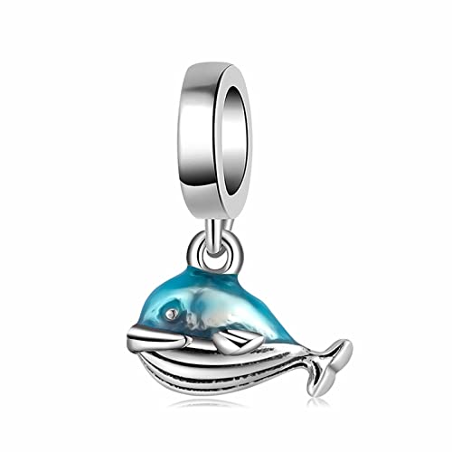 GNOCE Katze Anhänger Charms 925 Sterling Silber Tier Fisch Charms für Frauen Mädchen Muttertagsgeschenke passend für Armband/Halskette (Wal) von GNOCE