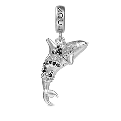 GNOCE Killerwal Orca Anhänger Charm Sterling Silber baumeln Charm Fit Armband/Halskette Geschenk für Frauen Mädchen Tochter Geburtstag von GNOCE