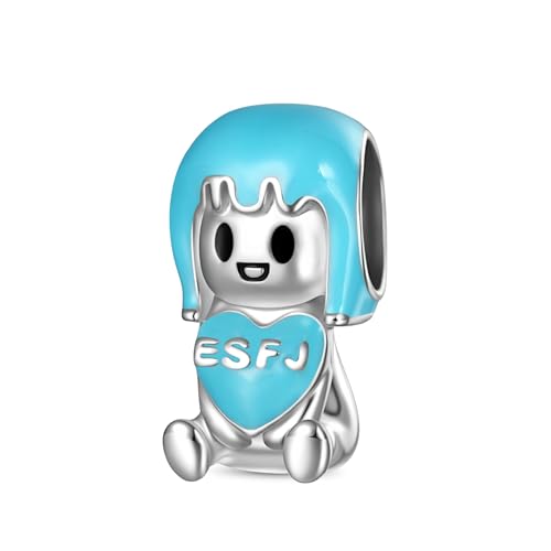 GNOCE MBTI ISTP Charm Perle Persönlichkeitstyp Umarmt Herz Charm 925 Sterlingsilber Beads Charms für Frauen und Mädchen Schmuckgeschenk (ESFJ) von GNOCE