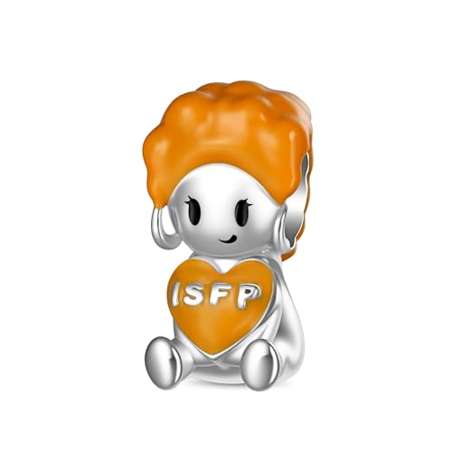 GNOCE MBTI ISTP Charm Perle Persönlichkeitstyp Umarmt Herz Charm 925 Sterlingsilber Beads Charms für Frauen und Mädchen Schmuckgeschenk (ISFP) von GNOCE