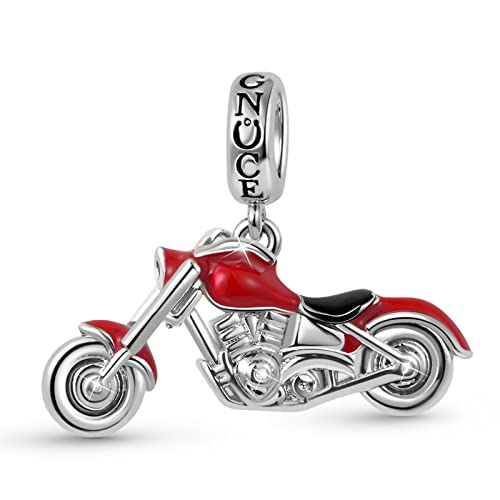 GNOCE Motorrad Anhänger Charms Anhänger Sterling Silber Massiver Biker Ketten Anhänger Passt Alle Armbänder und Halsketten Mode Schmuck für Damen Herren von GNOCE
