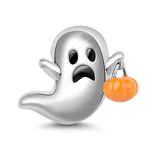 GNOCE Netter Teufel mit Kürbislampe Charm Perle Sterling Silber Süßes oder Saures Perle Charm fit Armband/Halskette Schmuck Charm Geschenk für Frauen von GNOCE