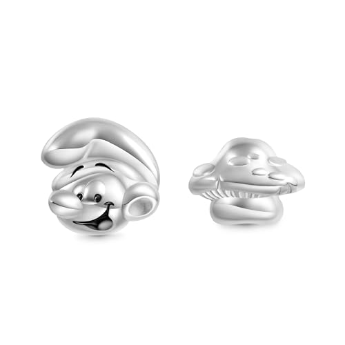 GNOCE Ohrringe Schlumpf Haus asymmetrische Ohrstecker 925 Sterling Silber Geschenk Fit Armband/Halskette Schmuck für How to Train Your Dragon Fans von GNOCE