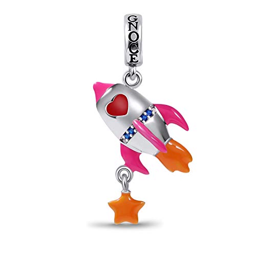 GNOCE Rakete Charms Anhänger 925 Sterling Silber Raumschiff Rakete Charm Fit Armband/Halskette Schmuck Geschenk für Frauen Mädchen Tochter von GNOCE