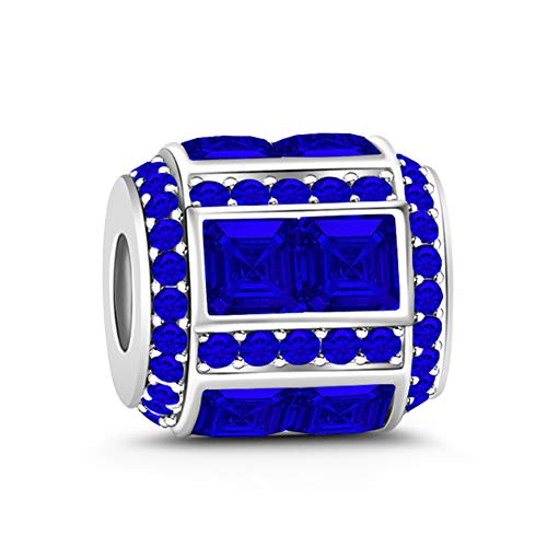 GNOCE "September Geburtstagsstein ist stolz auf Ihren Geburtsmonat Aus 925 Sterlingsilber Saphir Birthstone Charm (9-September Geburtstagsstein Saphir) von GNOCE