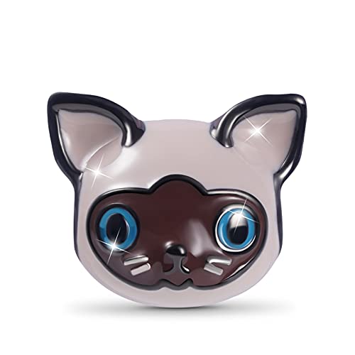 GNOCE Siamesische Katze Charm Bead Sterling Silber Tiere Beads Perlen Fit Armband/Halskette Für Frauen Mädchen Tochter mit Geschenk Box von GNOCE