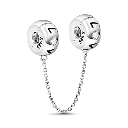 GNOCE Sicherheitskette 925 Sterling Silber Meine Liebe Charm Anhänger mit Liebe Graviert Schmuck für alle Armbänder Geschenke Bijouterie für Damen Mädchen von GNOCE