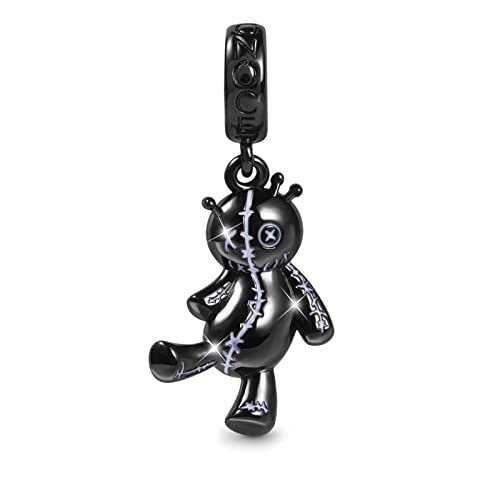 GNOCE Voodoo Puppe Anhänger Charm Sterling Silber Baumeln Charms Bead Fit Armband/Halskette Weihnachten Halloween Geschenk für Frauen Mädchen von GNOCE