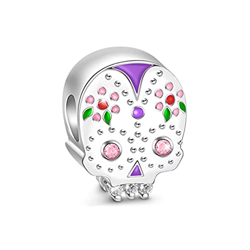 GNOCE grooviger Schädel Charme mit Emaille in Pop-Farben S925 Charm Perlen passen Armband und Halskette unvergessliche Geschenk von GNOCE