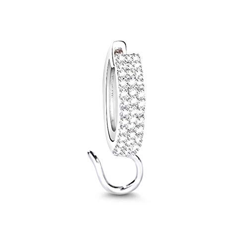 Gnoce 925 Sterling Silber Ohrhänger 1Pcs Basic Ohrringe Ohrhaken mit Zirkonia Mode Ohrringe Schmuck Geschenk für Frauen (ohne Anhänger) (Silber) von GNOCE