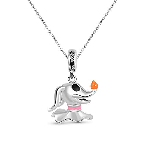 Gnoce Geist Hund Halskette Sterling Silber Tier Charms Anhänger Halskette Kette Halloween Geschenk für Frauen Mädchen von GNOCE