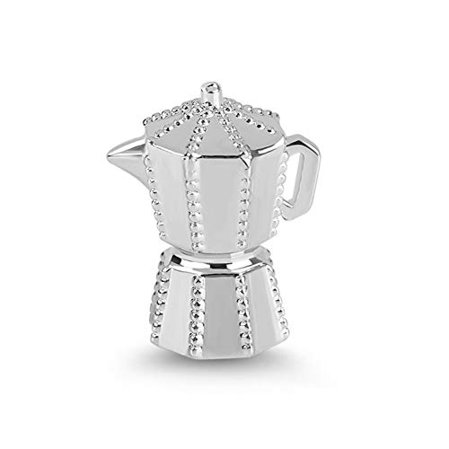 GNOCE Kaffeekanne Anhänger Charms Sterling Silber Kreative Sterling Silber Kaffeekanne Charms Anhänger Sei immer energisch Dangle Charms fit für Armband/Halskette Frauen Männer von GNOCE