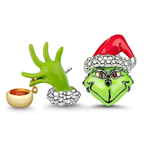 Gnoce Sterling Silber Damen Ohrringe Grüne Monster Set baumeln Ohrringe mit Zirkonia Mode Ohrstecker Ohrringe Einzigartige Weihnachten Geschenk für Frauen Männer Mädchen von GNOCE