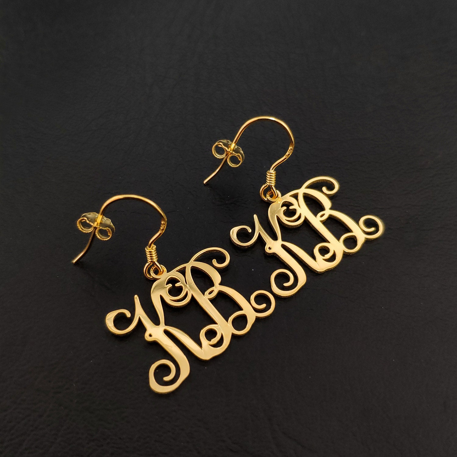 Monogramm Ohrringe, Initial Benutzerdefinierte Personalisierte 2 Buchstaben Oder 3 Ohrring Anpassen von GNhandmadeDesign