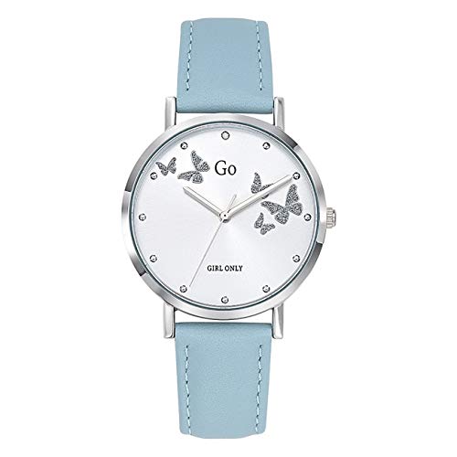 Girl Only Damen Armbanduhr grau Analog 699347 GO mit Lederarmband UGO699347 Analoguhr von GO Girl Only