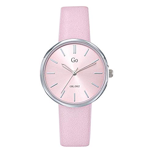 Girl Only Damen Armbanduhr rosa Analog 699314 GO mit Lederarmband UGO699314 Analoguhr von GO Girl Only