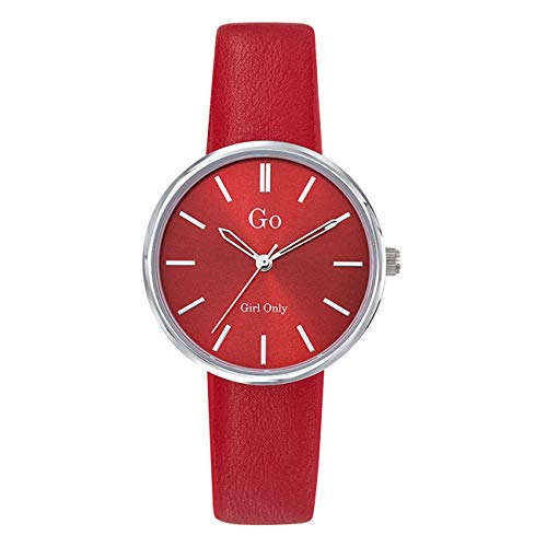 Girl Only Damen Armbanduhr rot Analog-Uhr 699315 GO Lederarmband UGO699315 Analoguhr von GO Girl Only