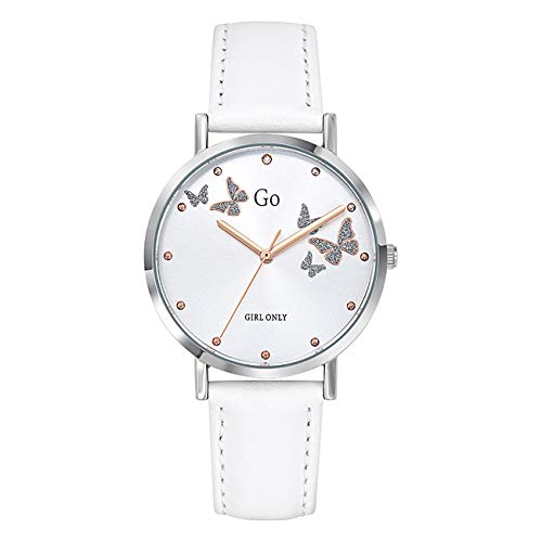 Girl Only Damen Armbanduhr weiß Analog 699346 GO mit Lederarmband UGO699346 Analoguhr von GO Girl Only