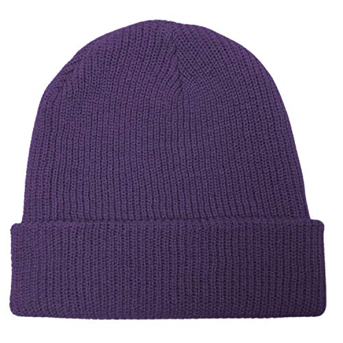 GO HEAVY Damen Long Beanie Mädchen Strickmütze Violett von GO HEAVY