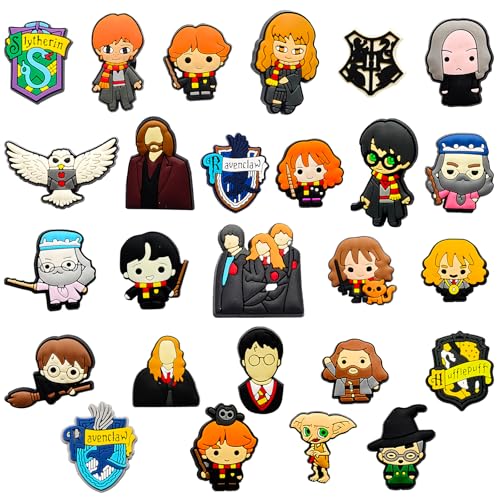 GOACRS Schuh Charms für Clogs, 26 Stück DIY Schuhanstecker Schuhanhänger, Hary Pote Schuh Pins Stecker Aufstecker Anstecker Set, Abnehmbare PVC Shoe Deko Zubehör für Kinder Jugendliche Erwachsene von GOACRS