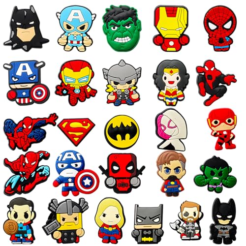 GOACRS Schuh Charms für Clogs, 26 Stück Superhelden DIY Schuhanstecker Schuhanhänger, Schuh Pins Stecker Aufstecker Anstecker Set, Abnehmbare PVC Shoe Deko Zubehör für Kinder Jugendliche Erwachsene GOACRS Schuh Charms für Clogs, 26 Stück Superhelden DIY Schuhanstecker Schuhanhänger, Schuh Pins Stecker Aufstecker Anstecker Set, Abnehmbare PVC Shoe Deko Zubehör für Kinder Jugendliche Erwachsene von GOACRS
