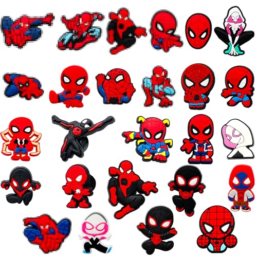 GOACRS Schuh Charms für Clogs, 26pcs DIY Schuhanstecker Schuhanhänger Set, Cartoon Spidey Schuh Pins Stecker Aufstecker Anstecker, Abnehmbare PVC Shoe Deko Zubehör für Kinder Jugendliche Erwachsene GOACRS Schuh Charms für Clogs, 26pcs DIY Schuhanstecker Schuhanhänger Set, Cartoon Spidey Schuh Pins Stecker Aufstecker Anstecker, Abnehmbare PVC Shoe Deko Zubehör für Kinder Jugendliche Erwachsene von GOACRS