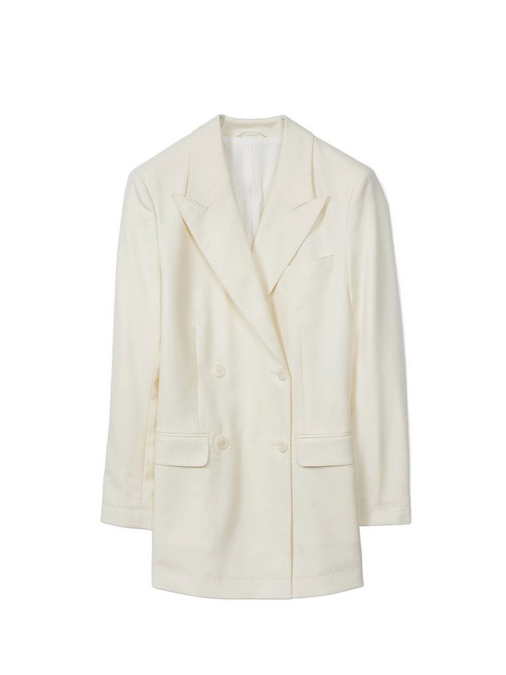 GOBI Cashmere Blusenblazer Naturfarbe Kaschmir Zweireiher-Blazer von GOBI Cashmere