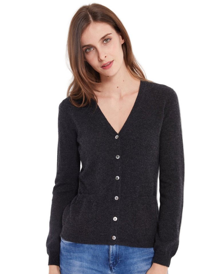 GOBI Cashmere Cardigan Basic V-Ausschnitt Kaschmirstrickjacke von GOBI Cashmere