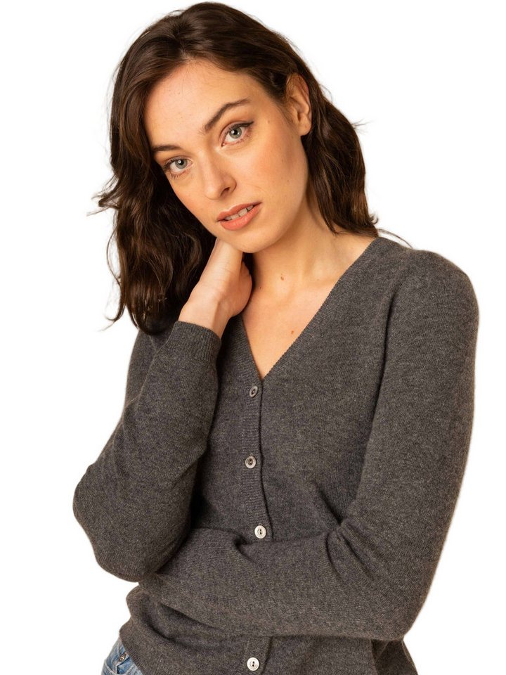 GOBI Cashmere Cardigan Basic V-Ausschnitt Kaschmirstrickjacke von GOBI Cashmere