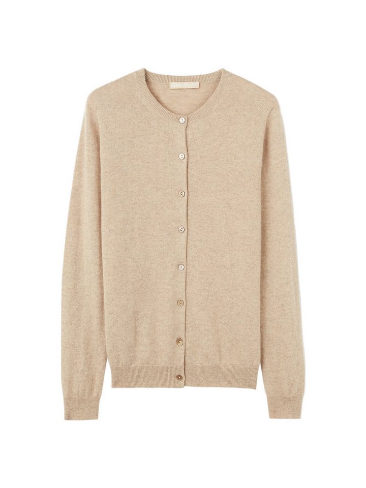 GOBI Cashmere Cardigan Naturfarbe Basic B-Ausschnitt Kaschmirstrickjacke von GOBI Cashmere