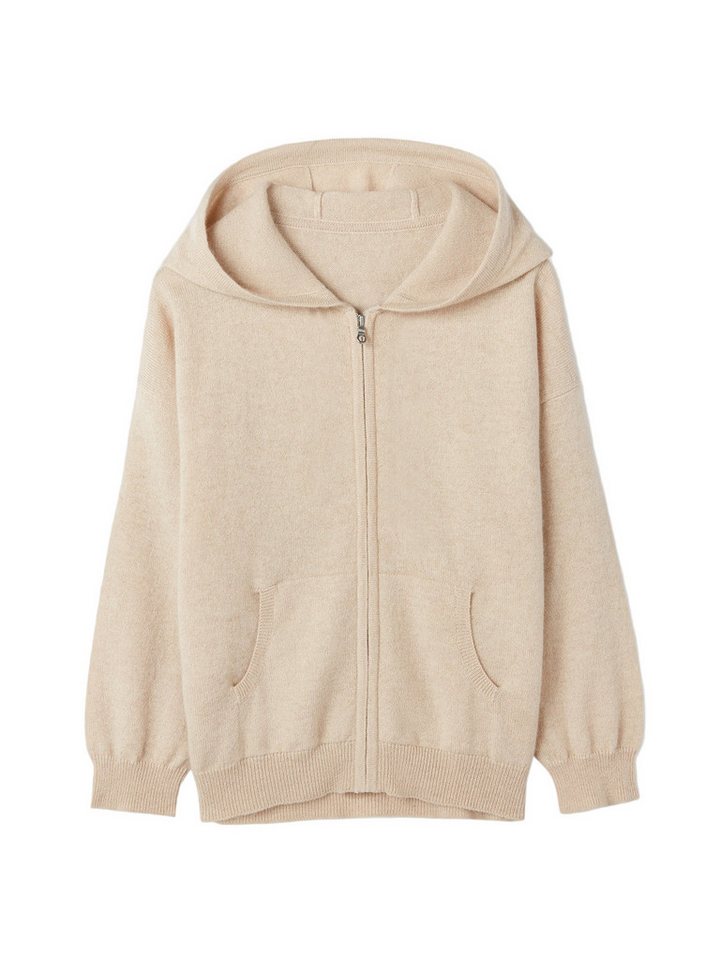GOBI Cashmere Kapuzenpullover Naturfarbe Strickjacke mit Kapuze für Kinder von GOBI Cashmere