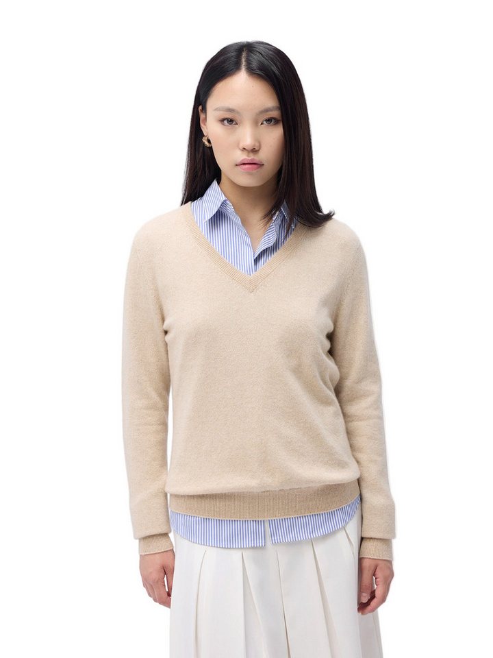 GOBI Cashmere Polokragenpullover Basic Kaschmir V-Ausschnitt-Pullover von GOBI Cashmere