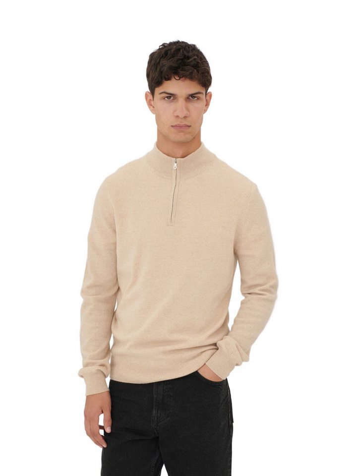 GOBI Cashmere Polokragenpullover Basic Kaschmirpullover mit Halbreißverschluss von GOBI Cashmere