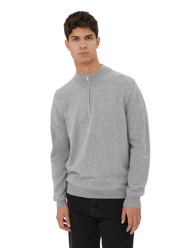 GOBI Cashmere Polokragenpullover Basic Kaschmirpullover mit Halbreißverschluss von GOBI Cashmere