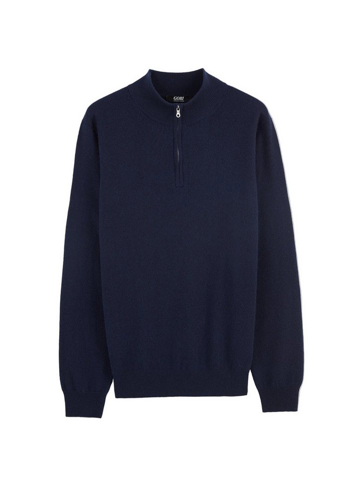 GOBI Cashmere Polokragenpullover Basic Kaschmirpullover mit Halbreißverschluss von GOBI Cashmere