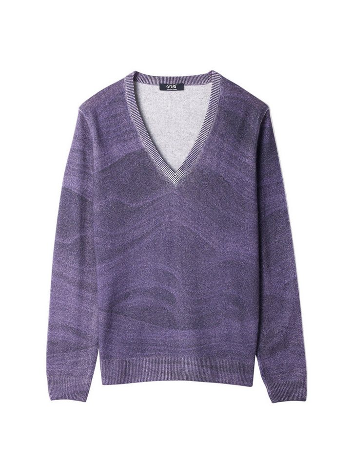 GOBI Cashmere Polokragenpullover Bedruckter Kaschmir Pullover mit V-Ausschnitt von GOBI Cashmere