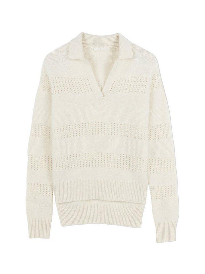 GOBI Cashmere Polokragenpullover Naturfarbe Kaschmir Polo mit gemischtem Muster von GOBI Cashmere