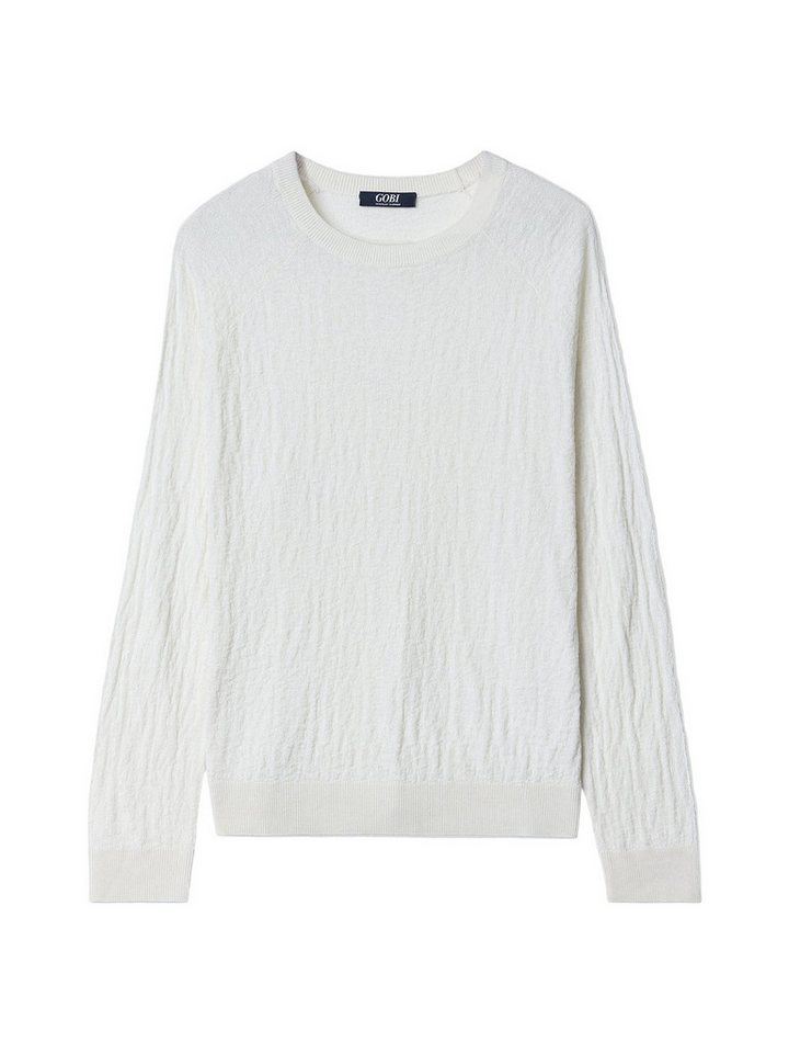 GOBI Cashmere Rundhalspullover Pullover mit Struktur aus Seide-Kaschmir von GOBI Cashmere