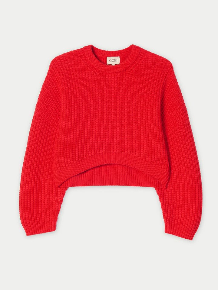 GOBI Cashmere Rundhalspullover Kaschmir-Pullover mit ovalen Ärmeln in Cropped-Länge von GOBI Cashmere