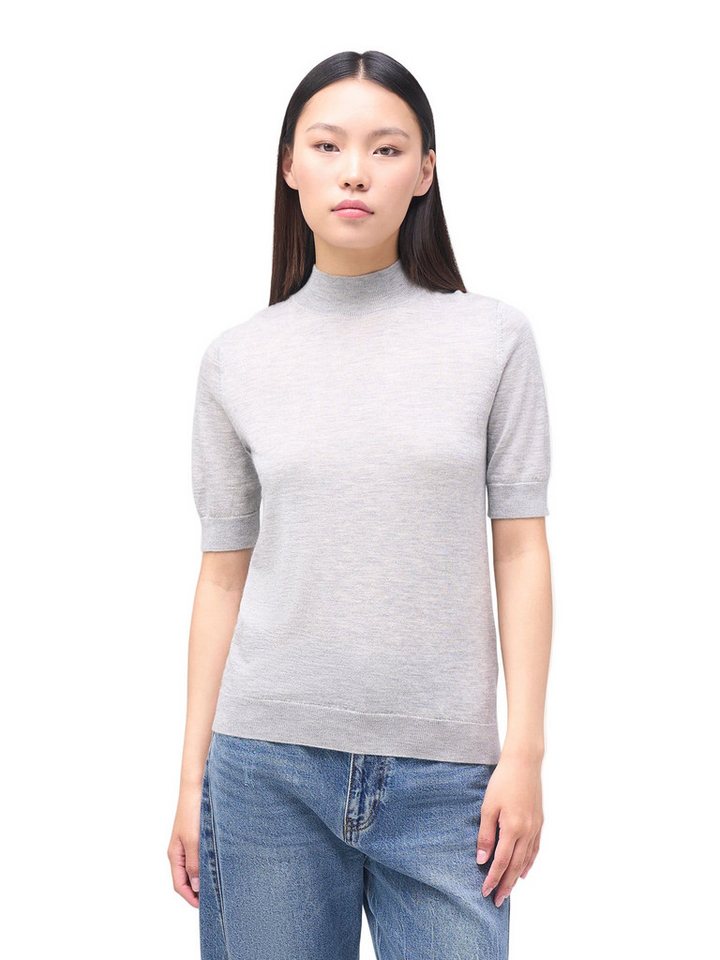 GOBI Cashmere Rundhalspullover Kaschmir-Seiden-Shirt mit Stehkragen von GOBI Cashmere