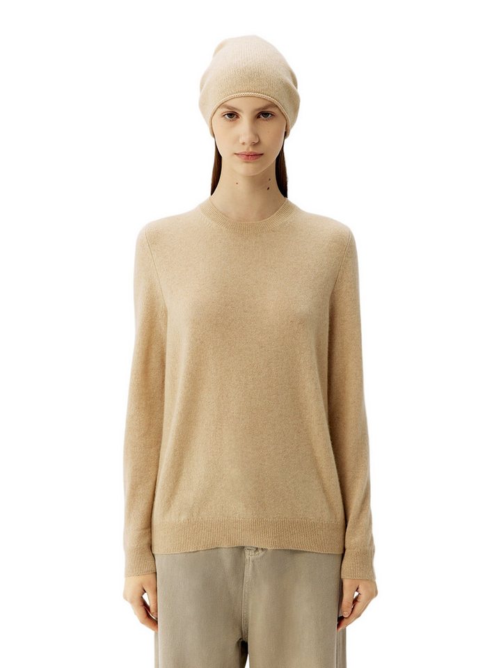GOBI Cashmere Rundhalspullover Naturfarbe 99€ Kaschmir-Set aus Pullover und Mütze von GOBI Cashmere